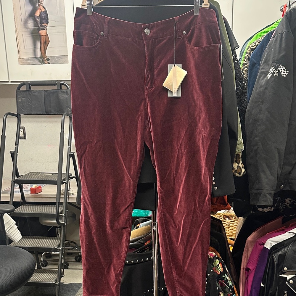 Melissa McCarthy Seven 7 burgundy velvet pants
